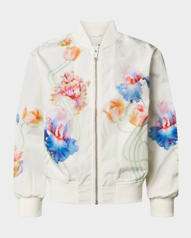 Girl's Haliva Floral-Print Jacket, Size 8-